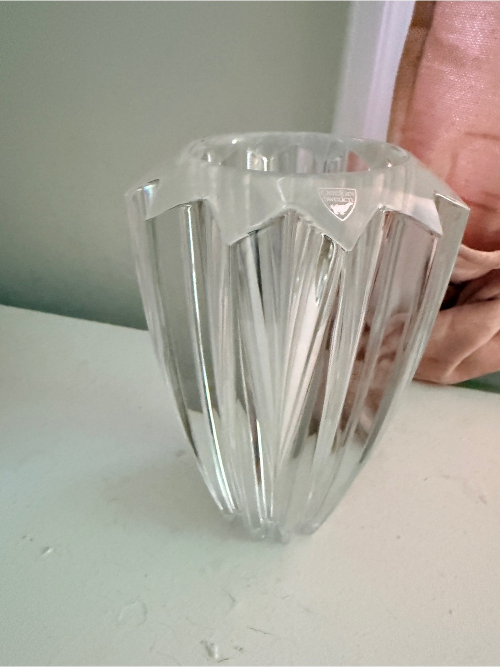Orrefors Zodiak Signed Crystal Vase Erika Lagerbielke Sweden.